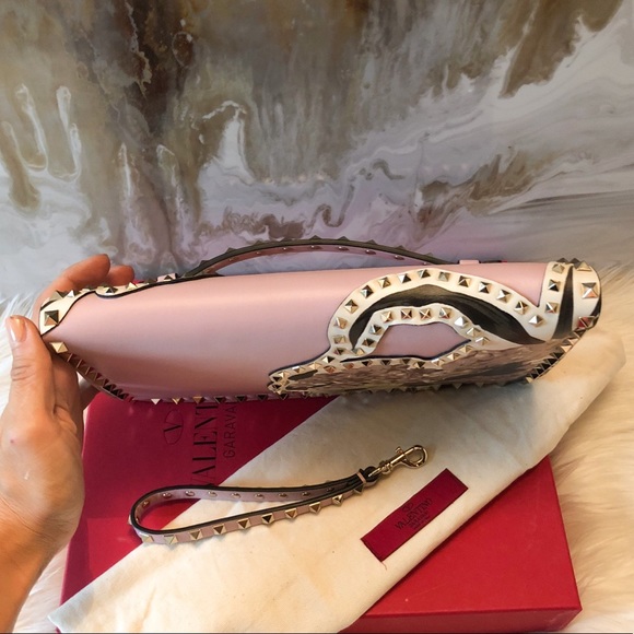 3K Valentino Pink Kimono 1997 Rockstud Clutch - Picture 4 of 8
